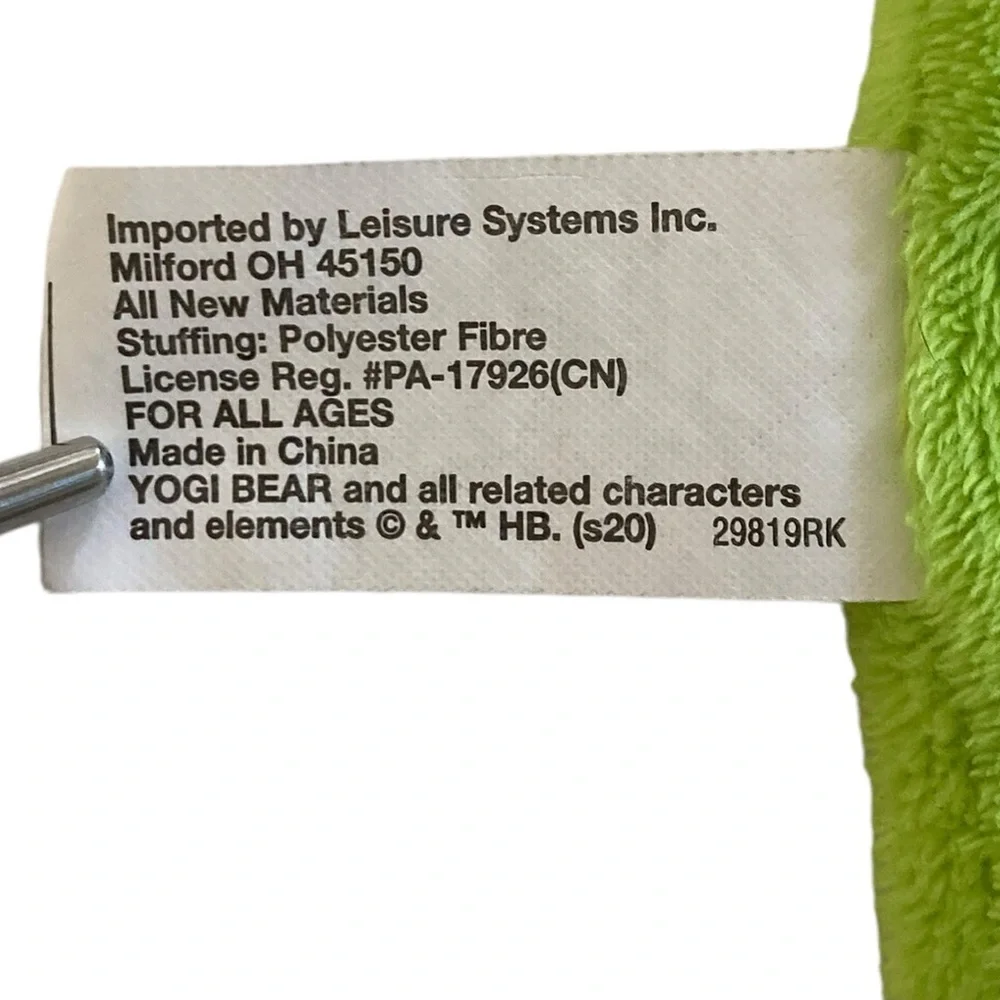 Yogi Bear Lovey Security Blanket Plush Brown Green Leisure Systems HB - Picture 8 of 8
